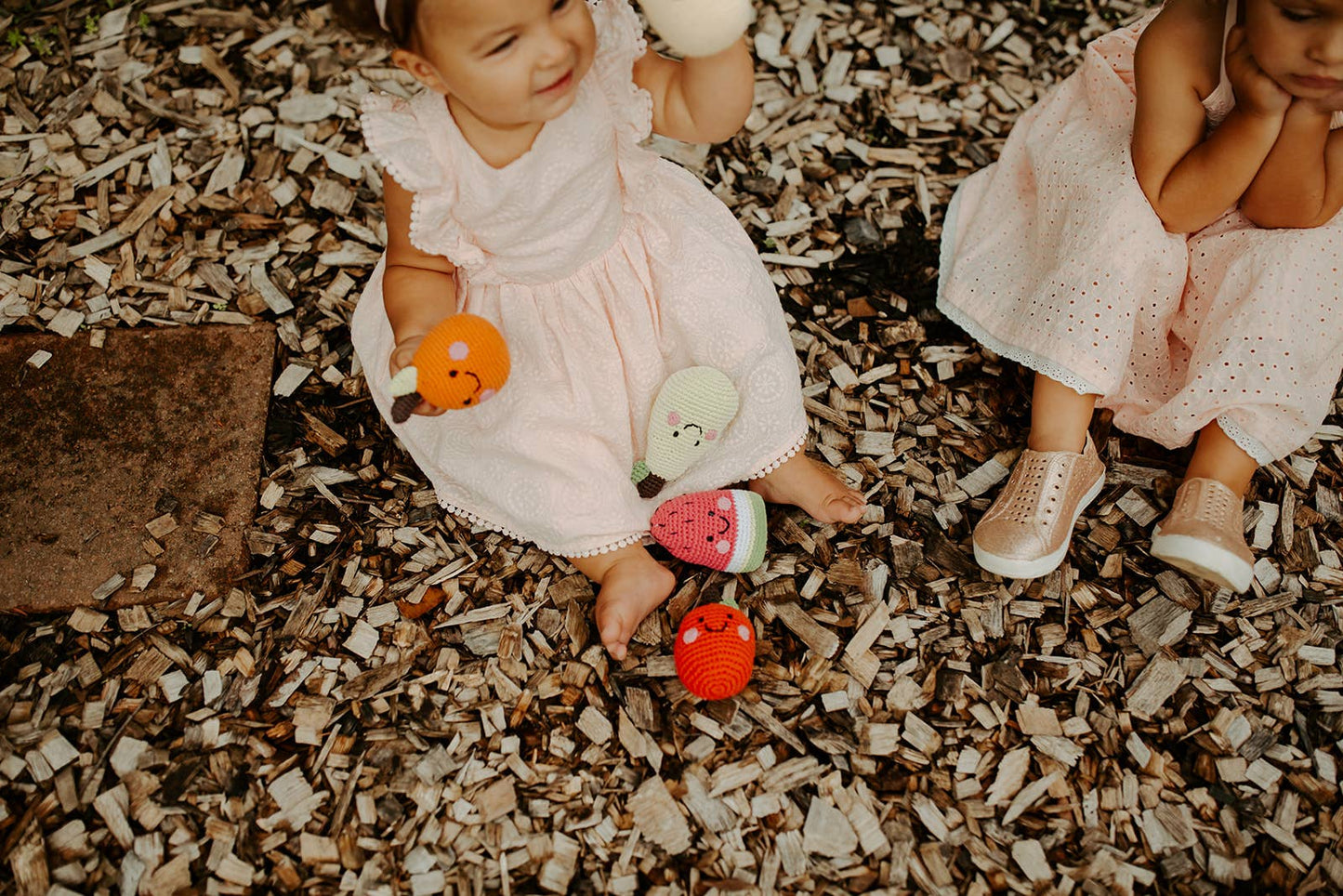 Crochet Baby Toy Friendly pear rattle