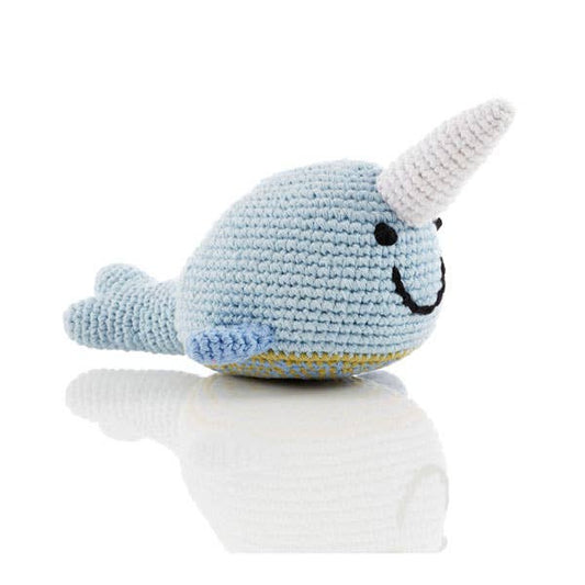 Crochet Baby Toy Narwhal rattle