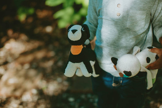 Crochet Baby Toy Sheep dog rattle