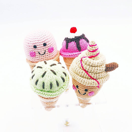 Crochet Baby Toy Friendly 99 ice cream rattle