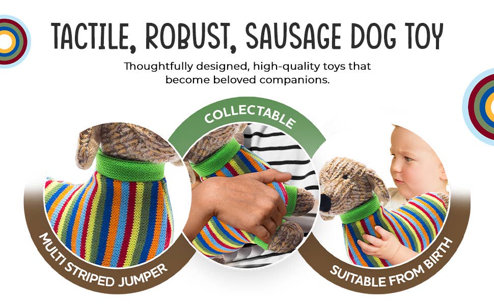 Knitted Sausage Dog Plush Toy