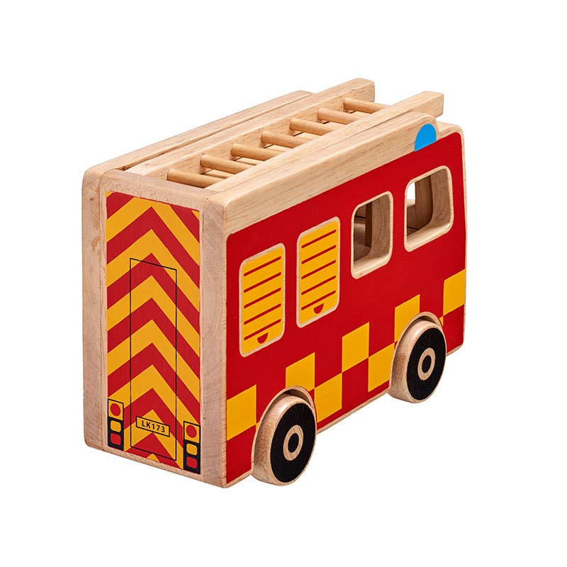 Fire engine playset - Handmade fair trade wooden kids toy
