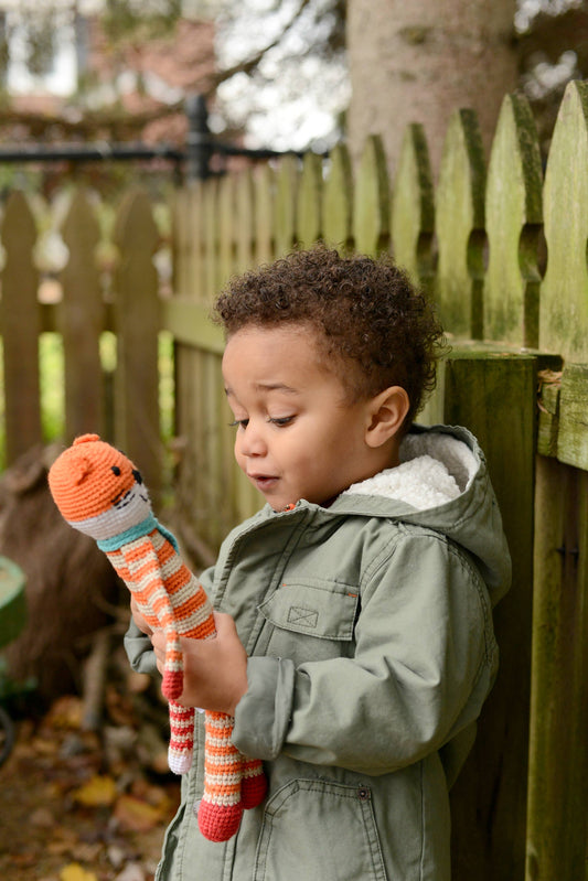 Crochet Baby Toy Fox rattle