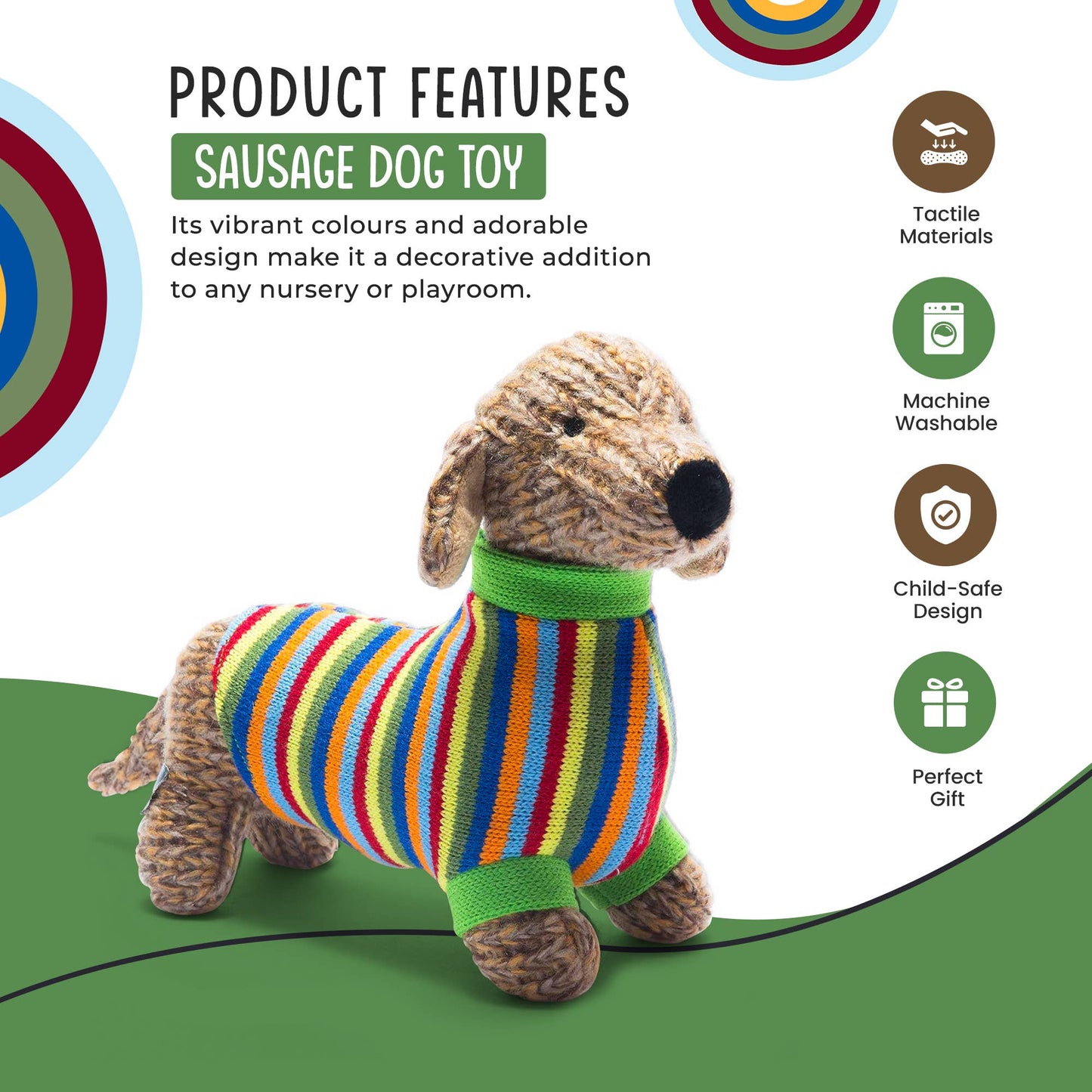 Knitted Sausage Dog Plush Toy