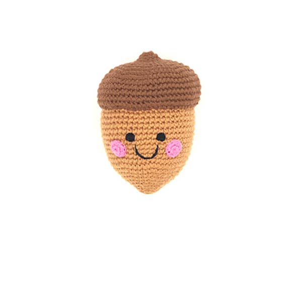 Crochet Baby Toy Friendly Acorn rattle