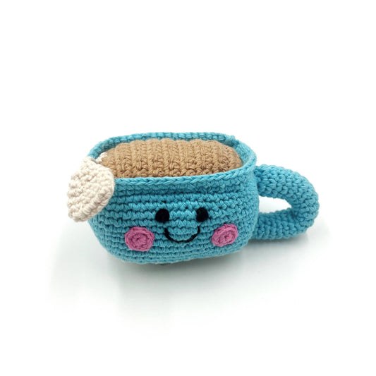 Crochet Baby Toy Friendly cup of chai rattle