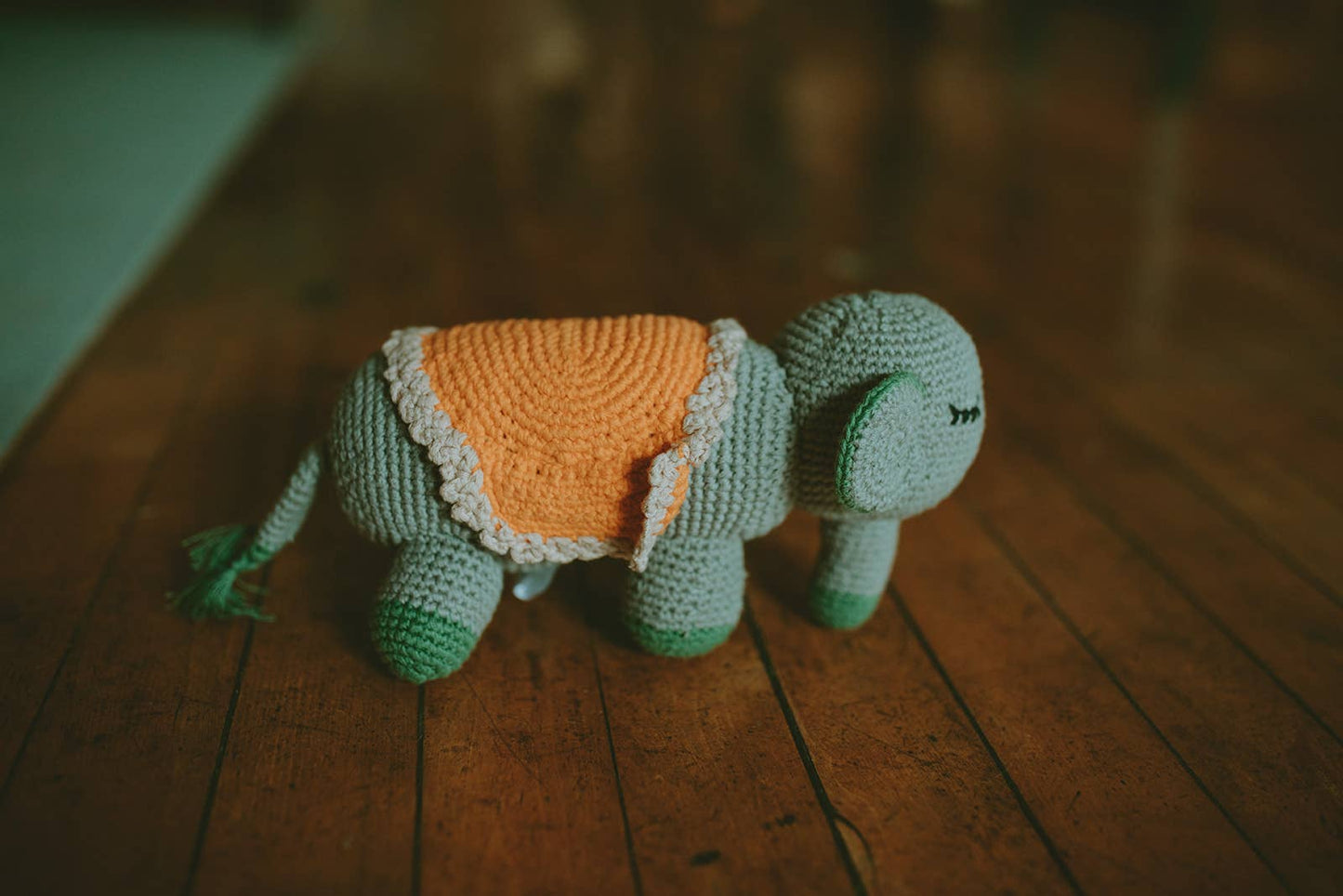 Crochet Baby Toy Elephant stripy