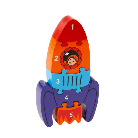 Rocket 1-5 puzzle - Handmade fair trade wooden kids toy