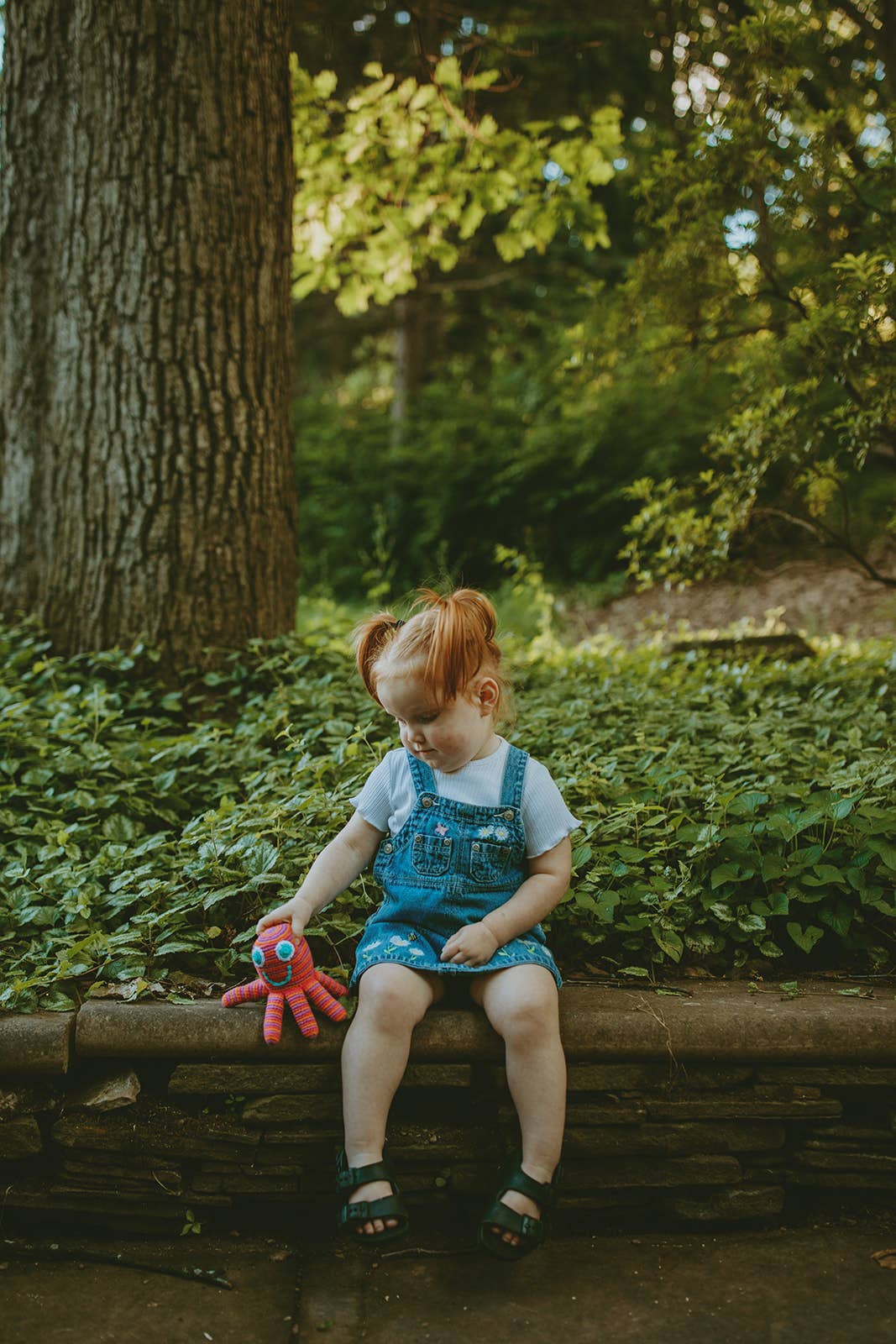 Crochet Baby Toy Octopus rattle - hot pink