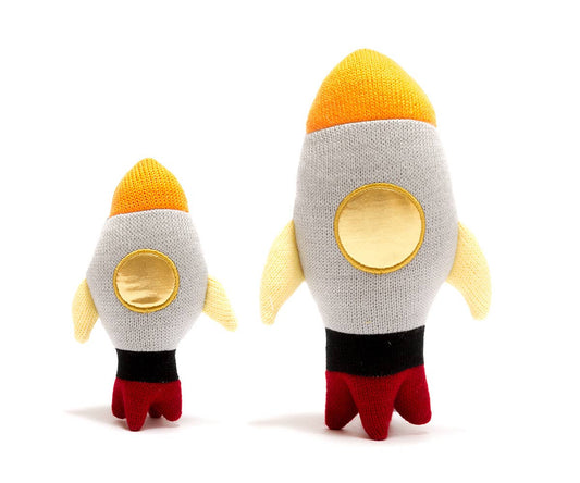 Knitted Space Rocket Plush Toy