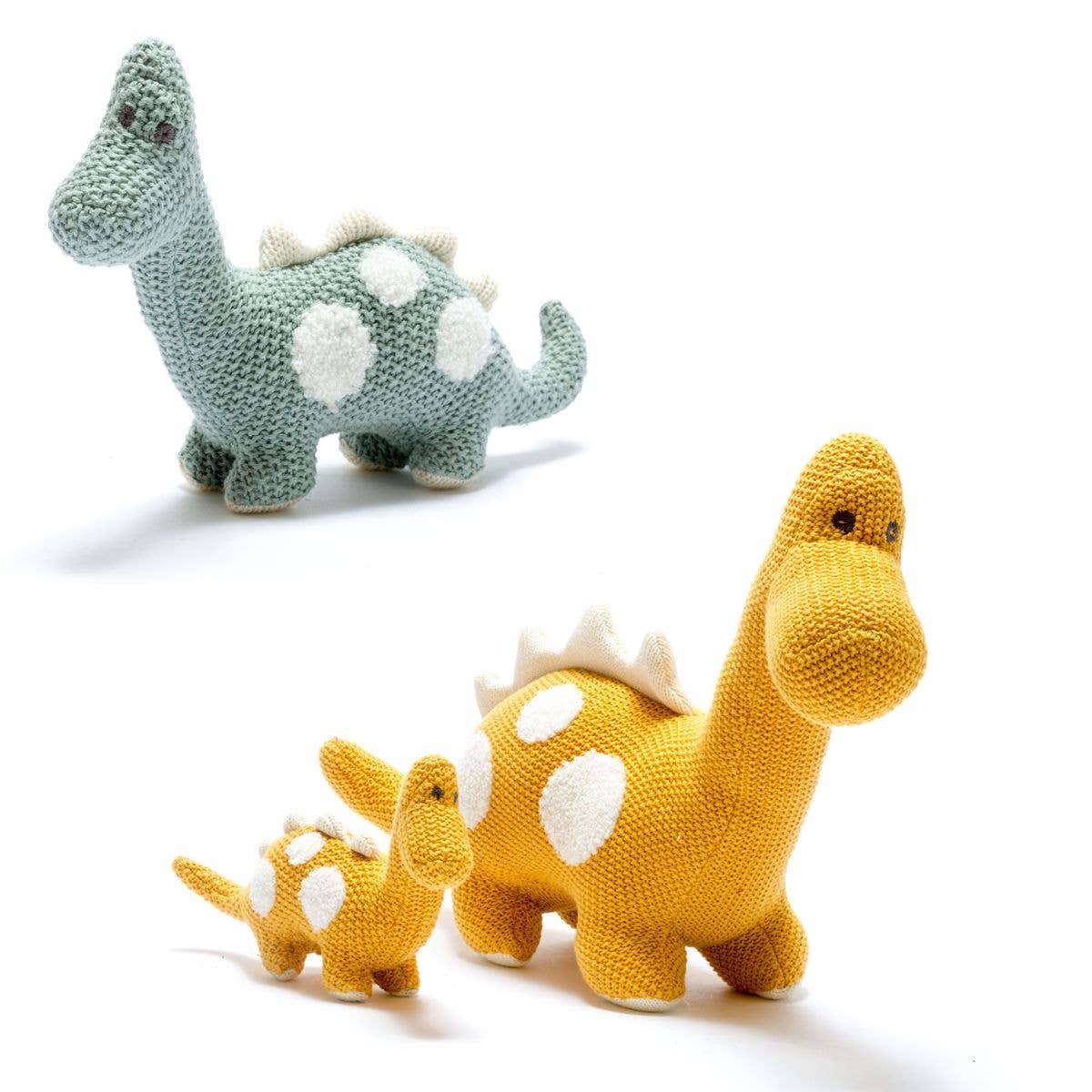 Small Diplodocus Dinosaur Plush Toy in Organic Cotton Teal