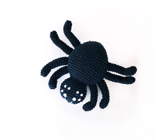Halloween Crochet Baby Toy Spider rattle - black