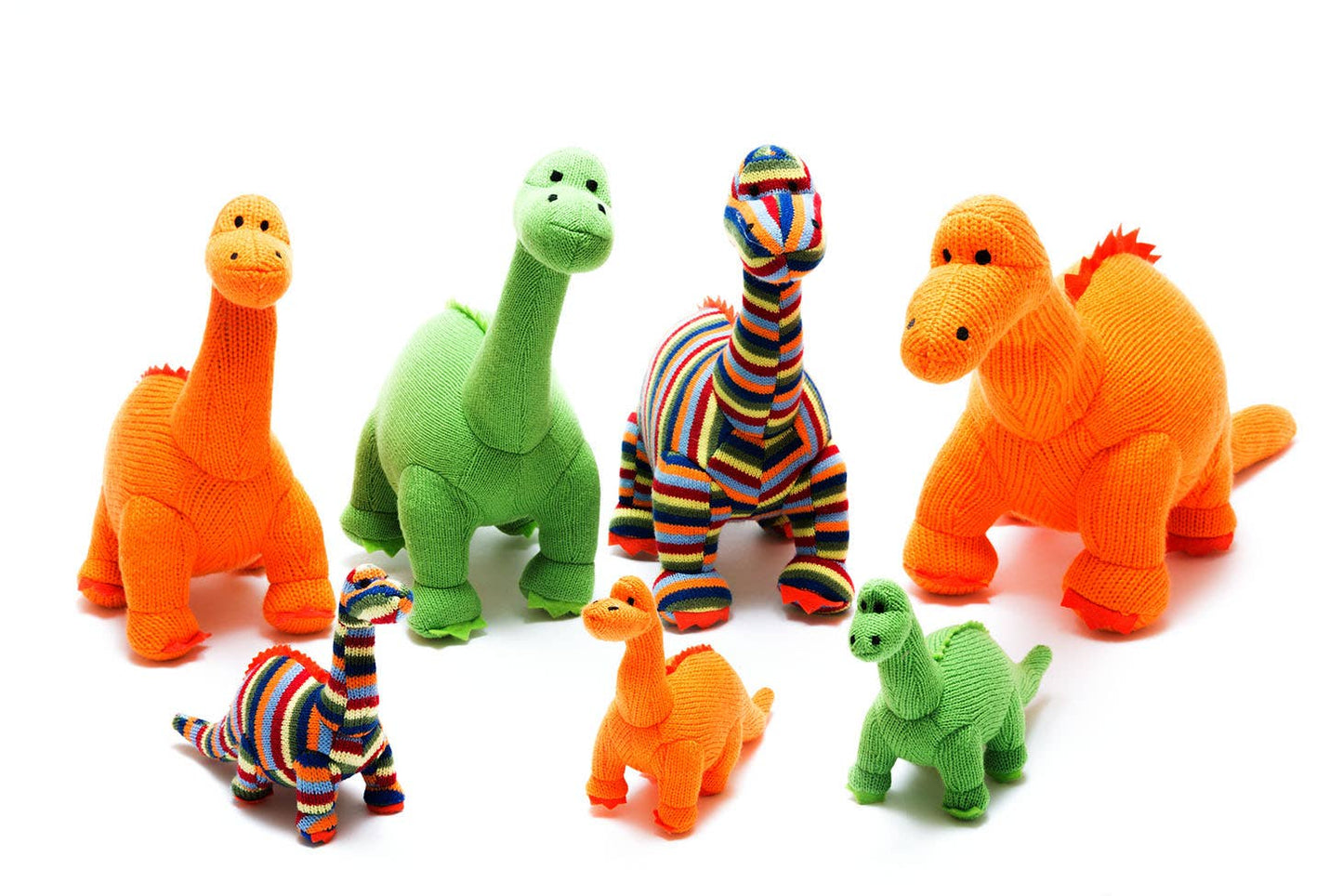 Knitted Green Diplodocus Dinosaur Plush Toy