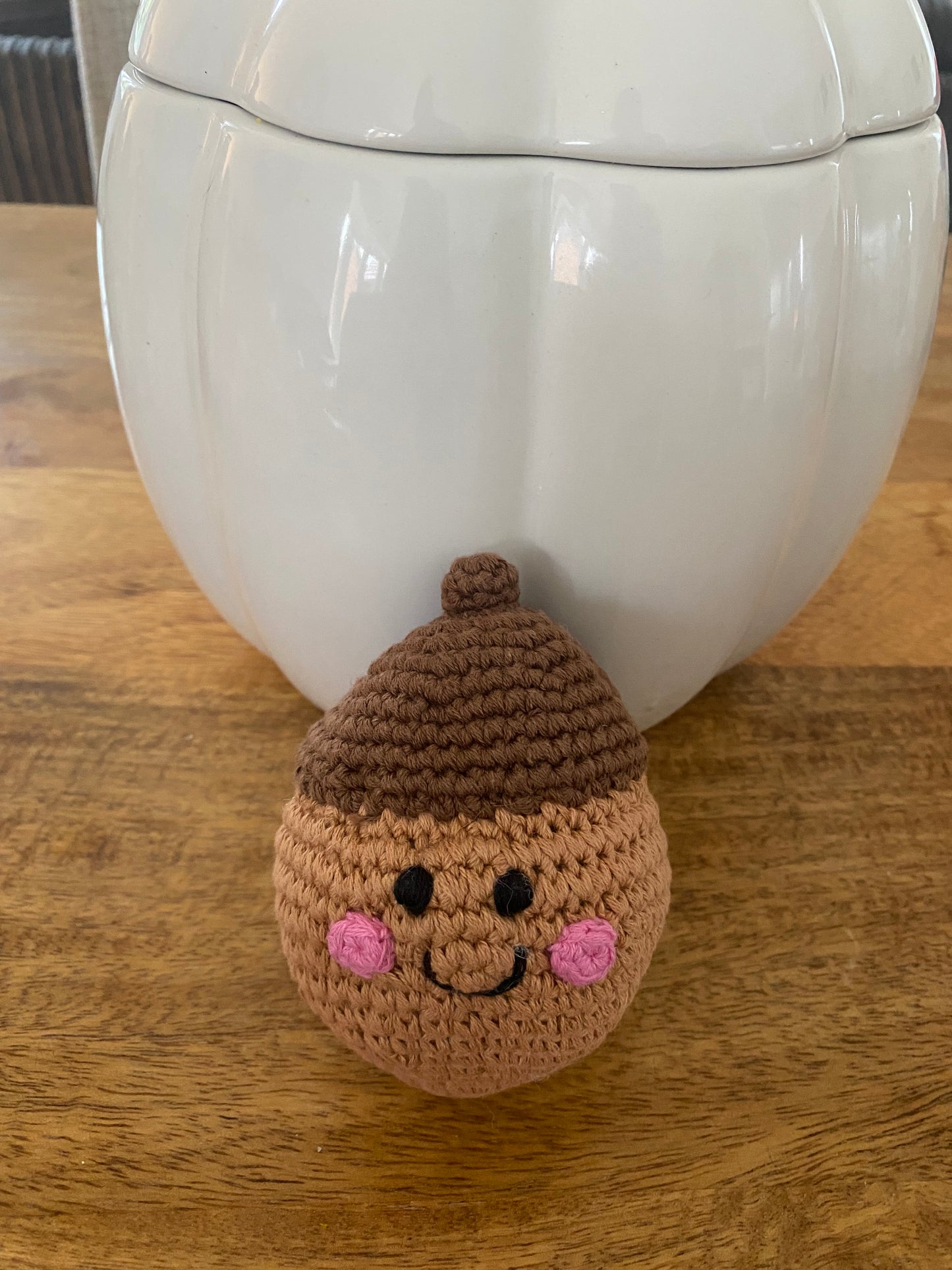 Crochet Baby Toy Friendly Acorn rattle
