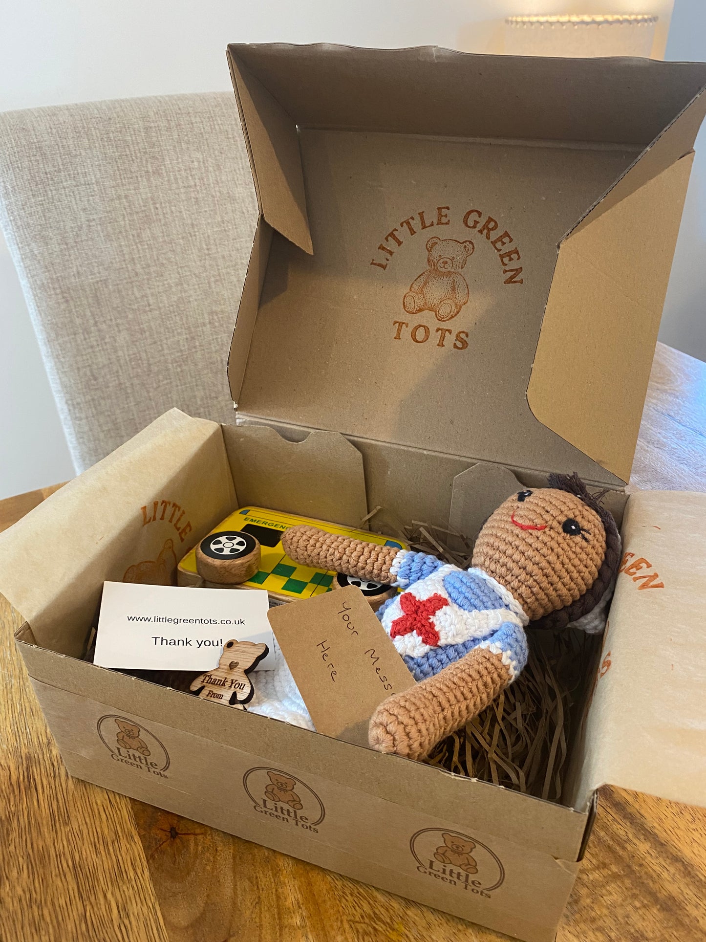 Ambulance push along - Handmade fair trade wooden kids toy