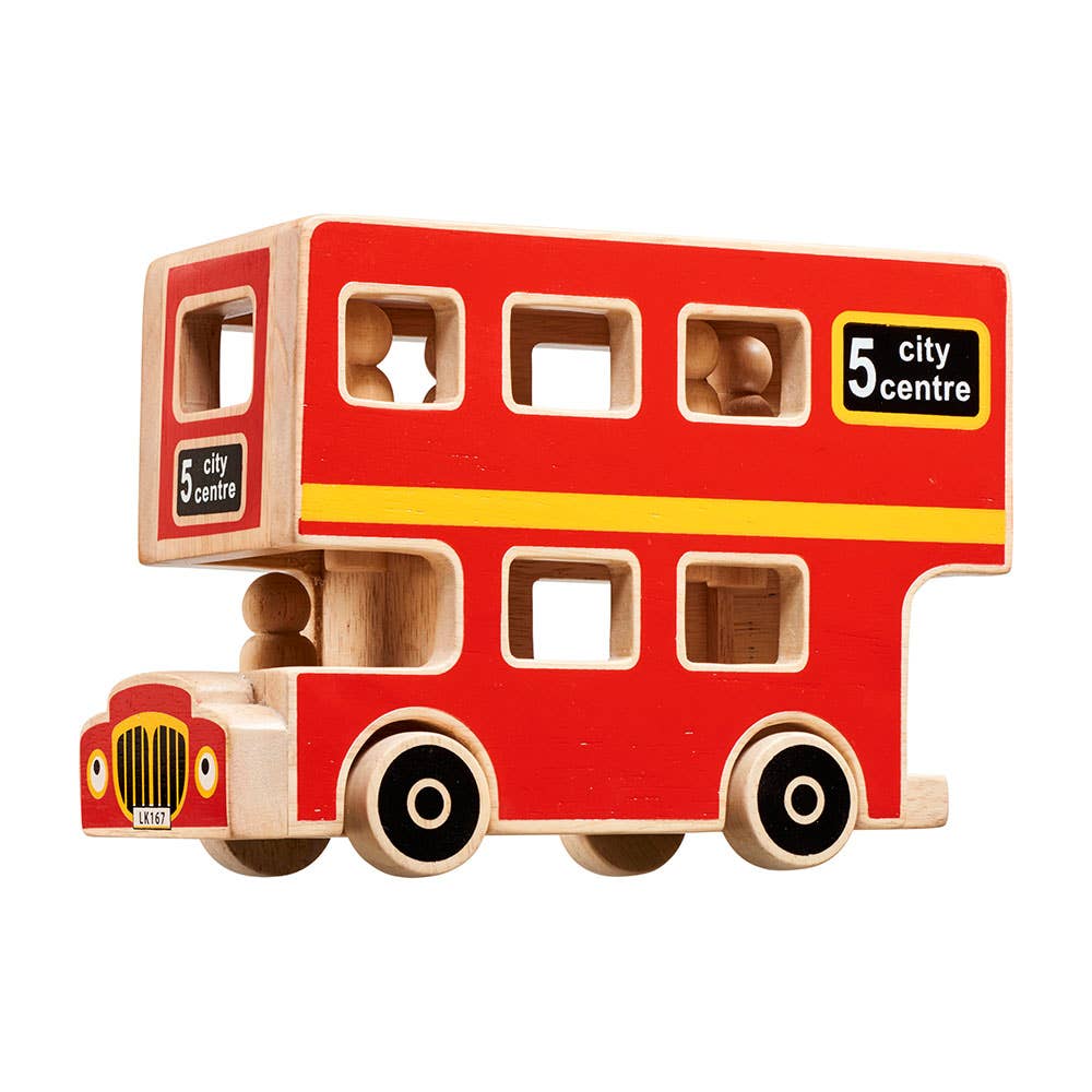 Bus playset - Handmade fair trade wooden kids toy