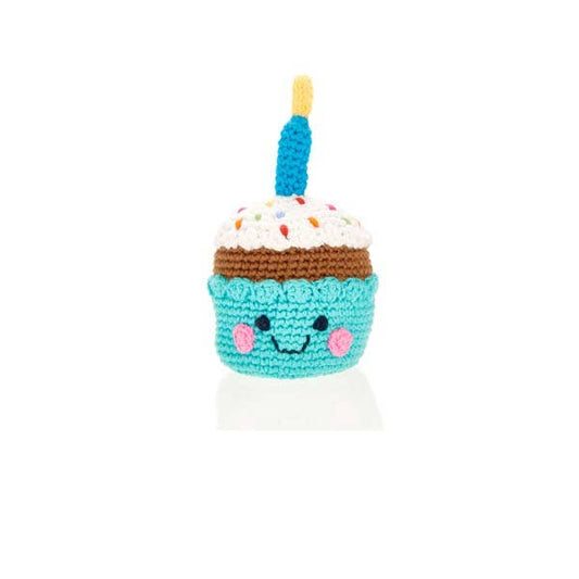 Crochet Baby Toy Friendly cupcake rattle - candle