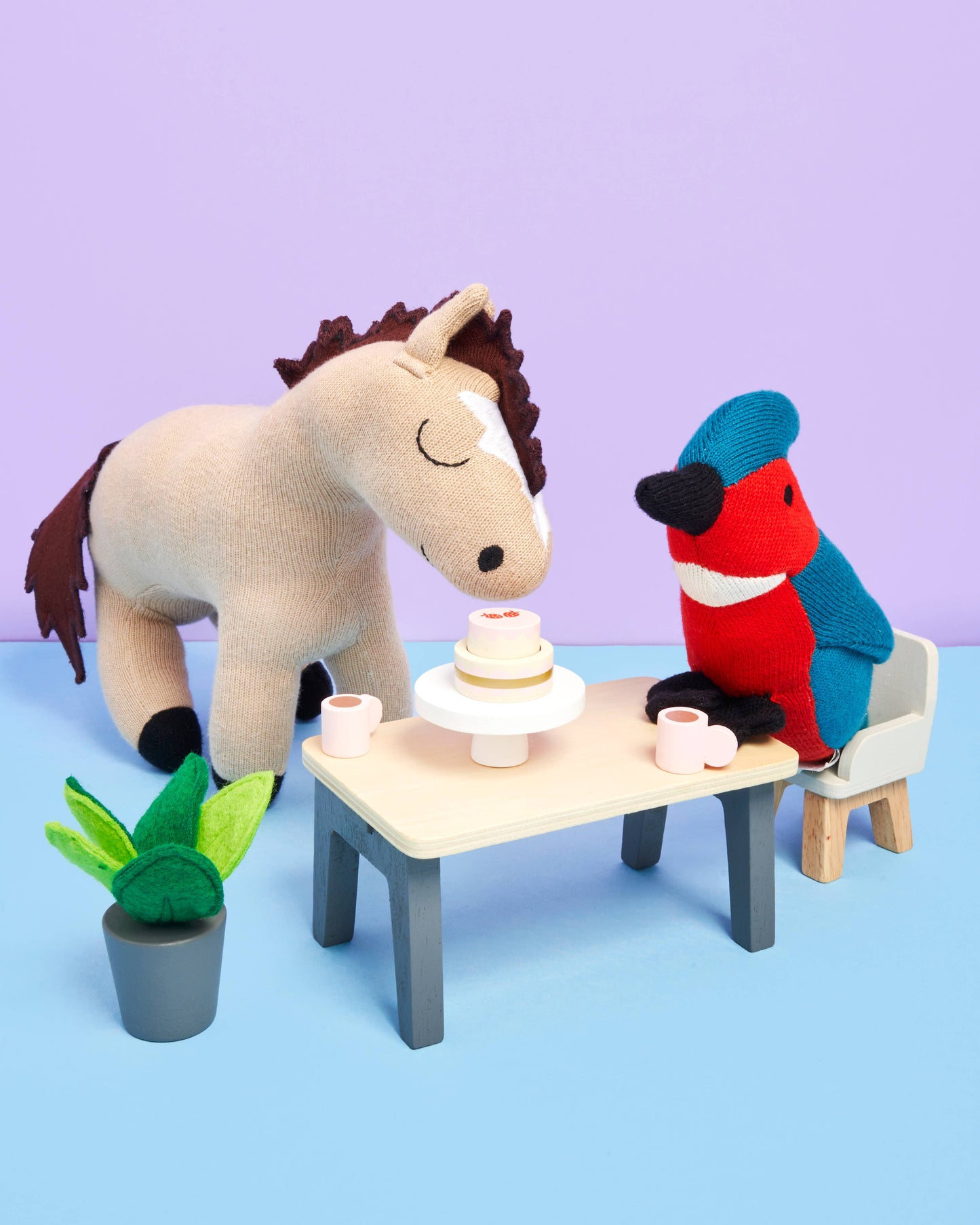 Knitted Organic Cotton Horse Plush Toy