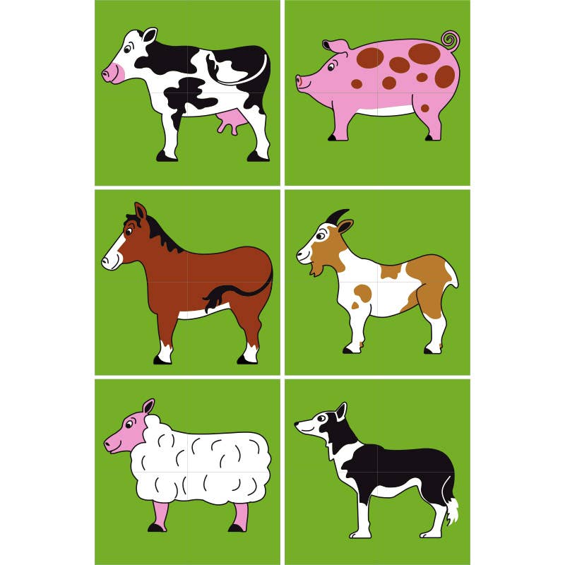 Farm animal puzzle - Handmade fair trade kids wooden toy