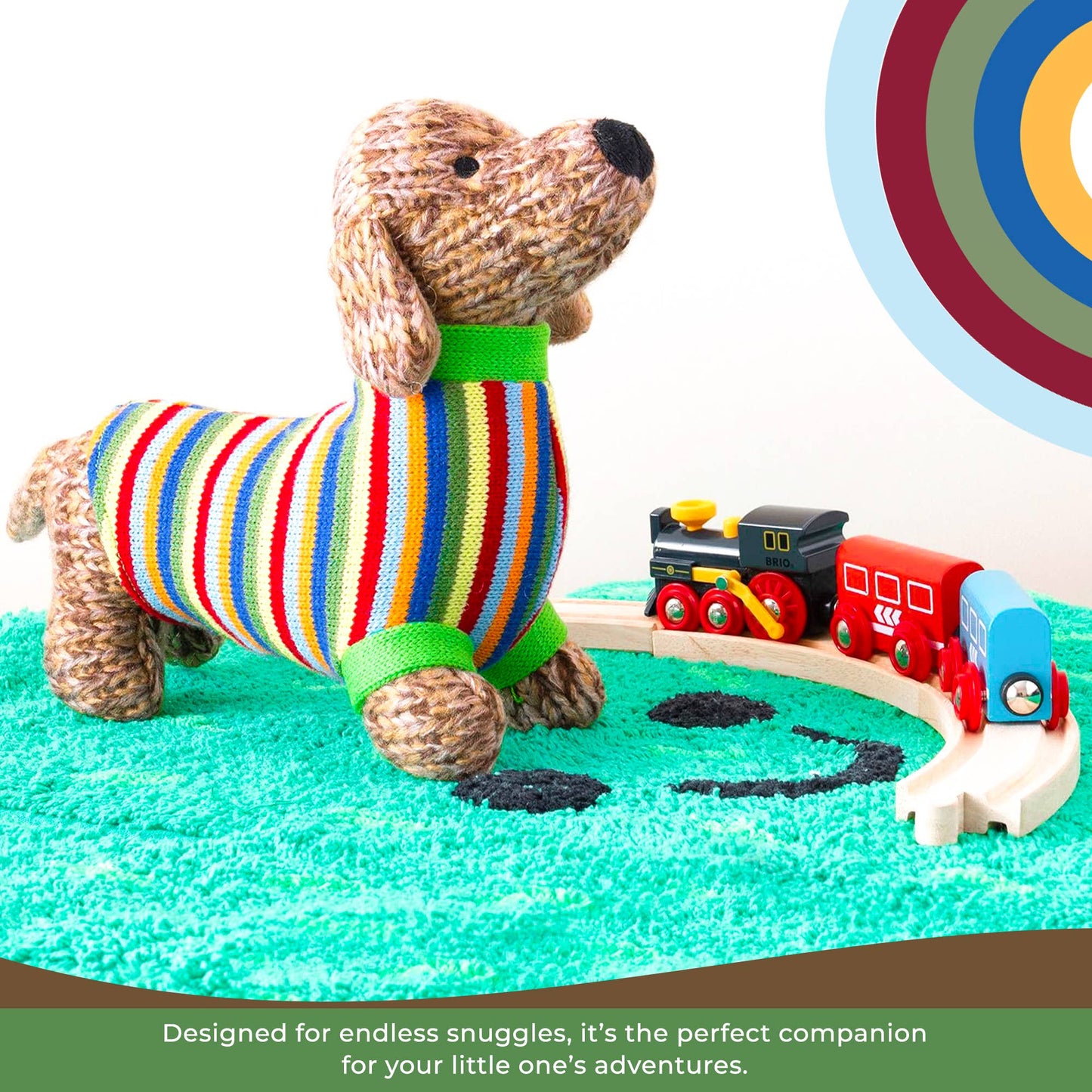 Knitted Sausage Dog Plush Toy