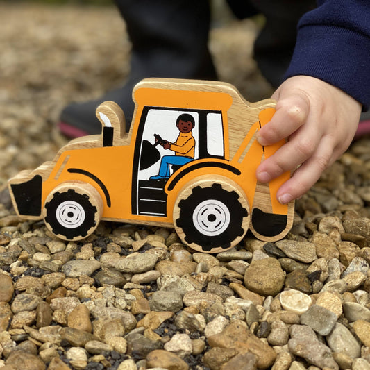 Digger push along - Handmade fair trade wooden kids toy