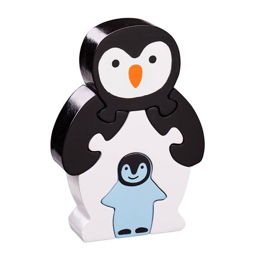Penguin & baby puzzle - Handmade fair trade wooden kids toy