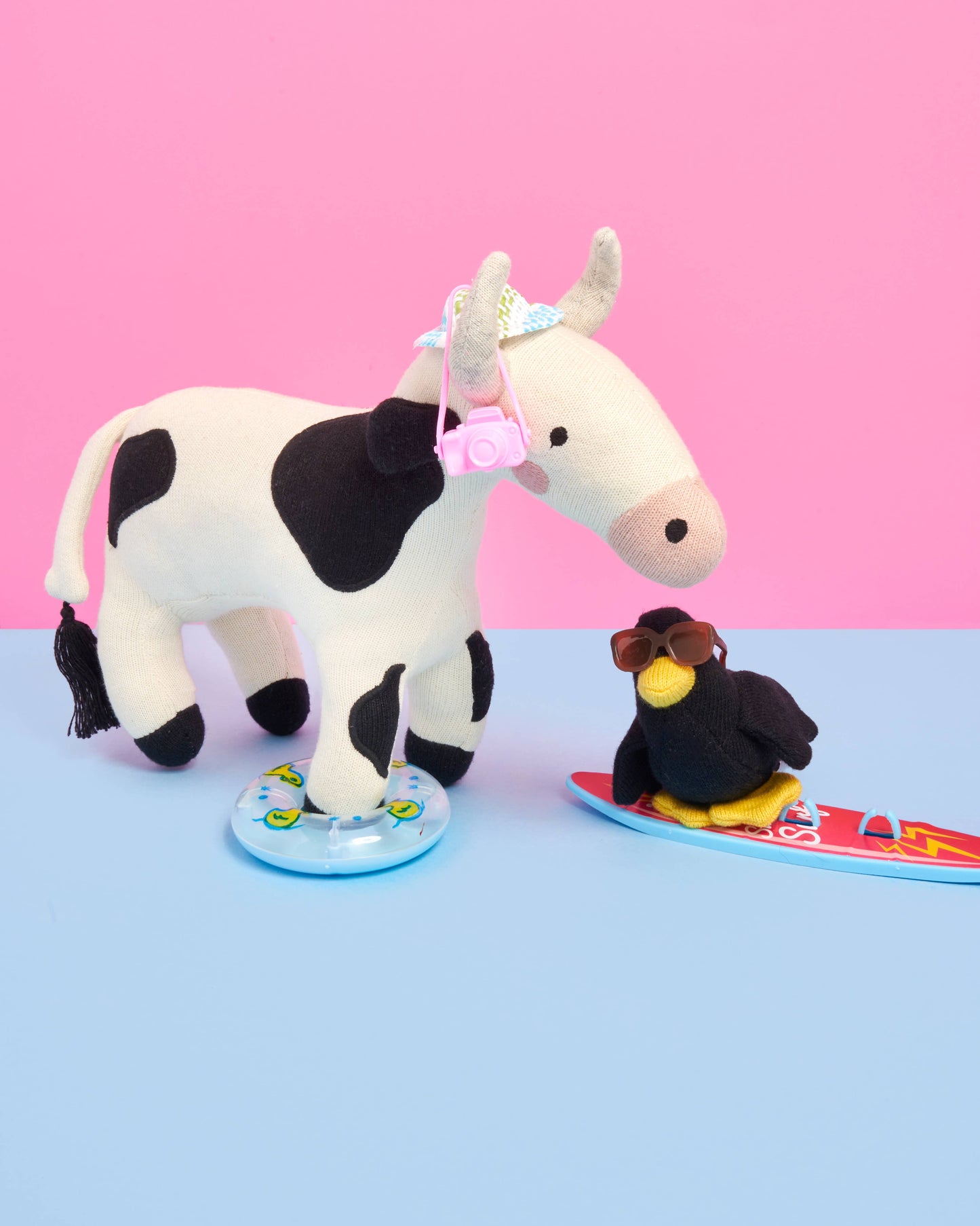 Knitted Organic Cotton Cow Plush Toy