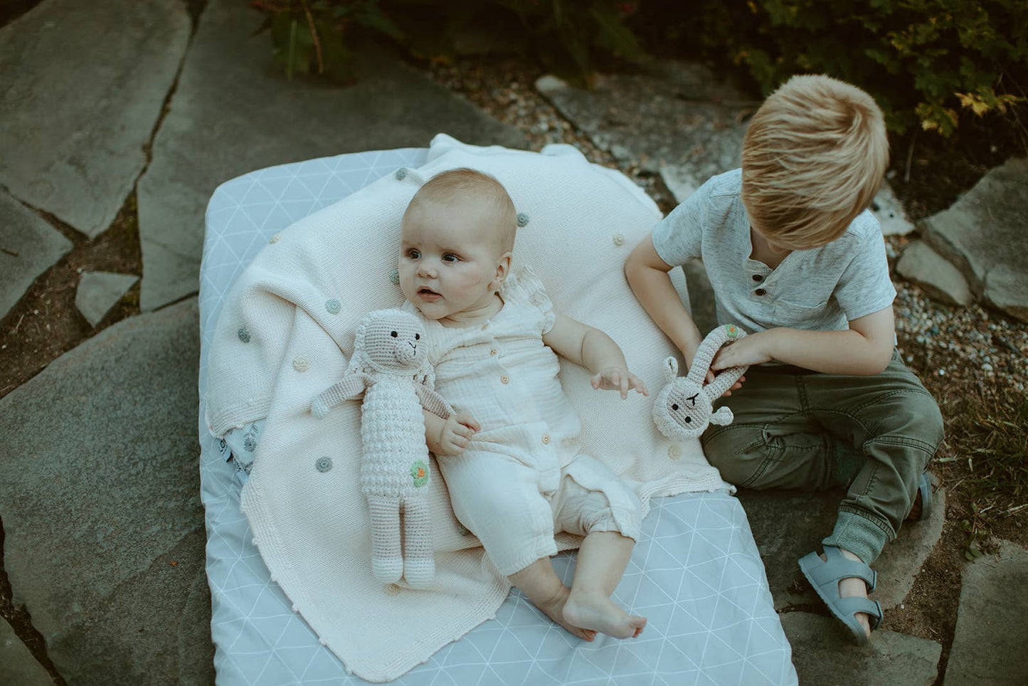 Crochet Baby Toy Stick rattle Lamb