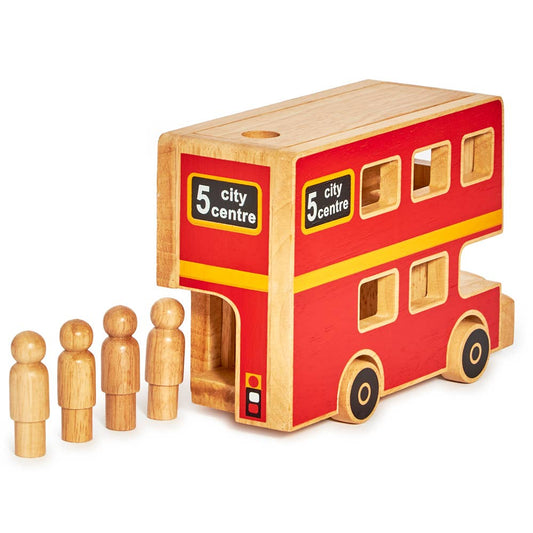 Bus playset - Handmade fair trade wooden kids toy