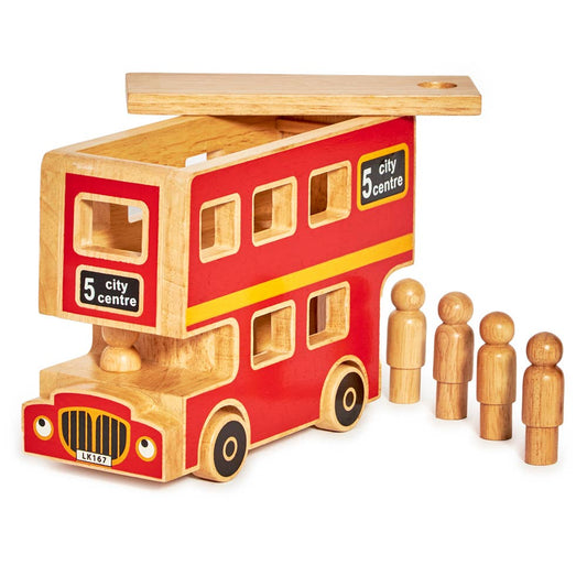 Bus playset - Handmade fair trade wooden kids toy