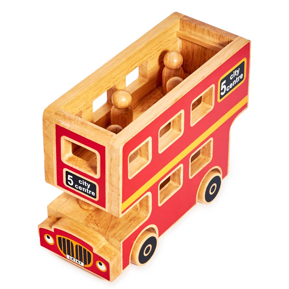 Bus playset - Handmade fair trade wooden kids toy