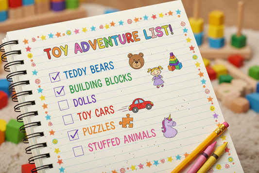 Colourful list of toys