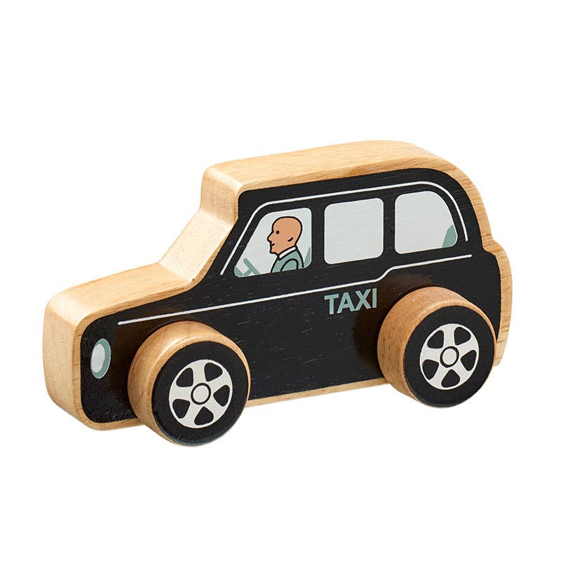 Taxi push along - Handmade fair trade wooden kids toy