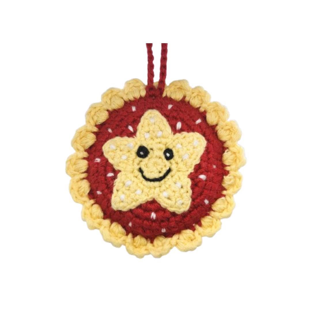 Mince Pie Christmas Decoration, Fair Trade Handmade Crochet