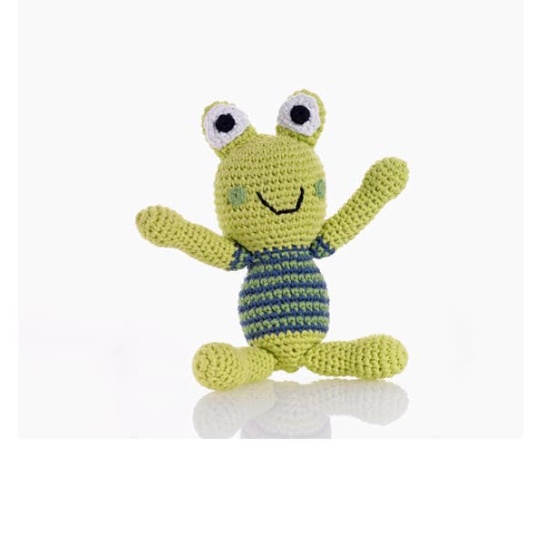 Crochet Baby Toy Frog boy rattle