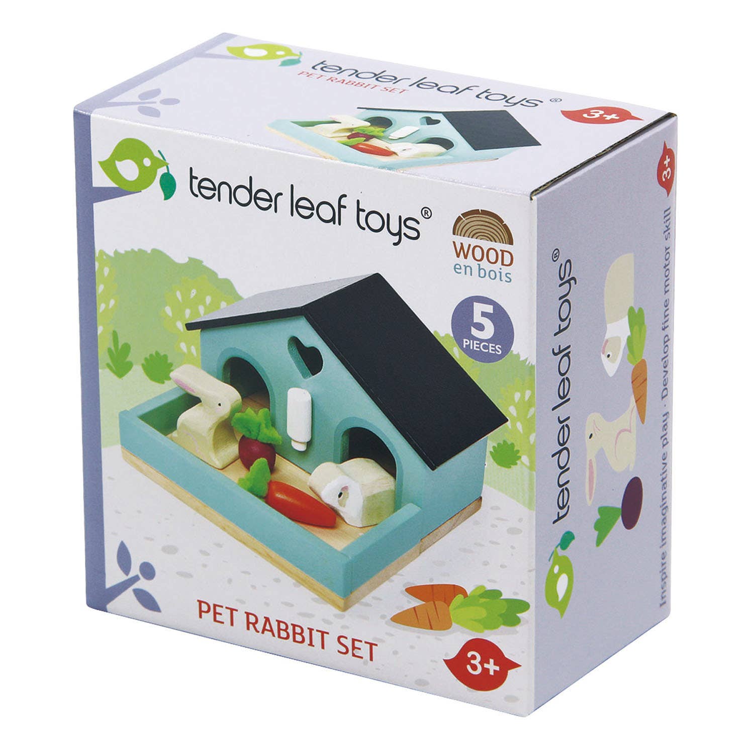 Tender Leaf Toys Pet Rabbit Set packaging on a white background