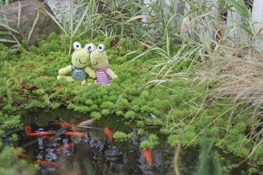 Crochet Baby Toy Frog boy rattle