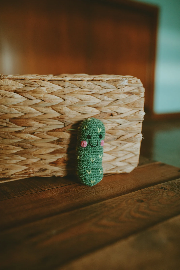 Crochet Baby Toy Friendly pickle rattle