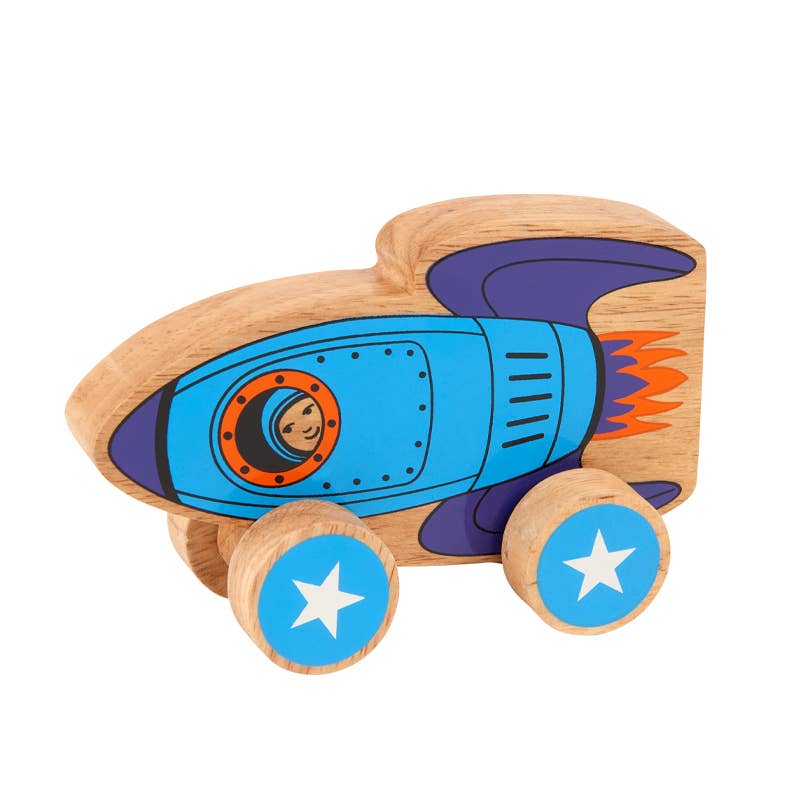 Rocket push along - Handmade fair trade wooden kids toy