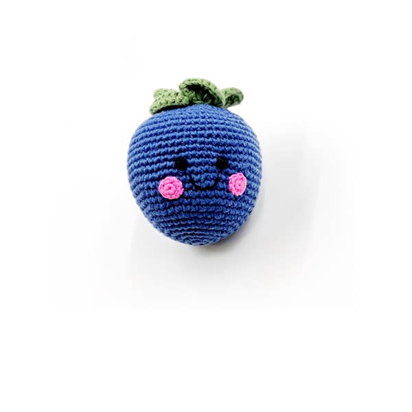 Crochet Baby Toy Friendly blueberry rattle