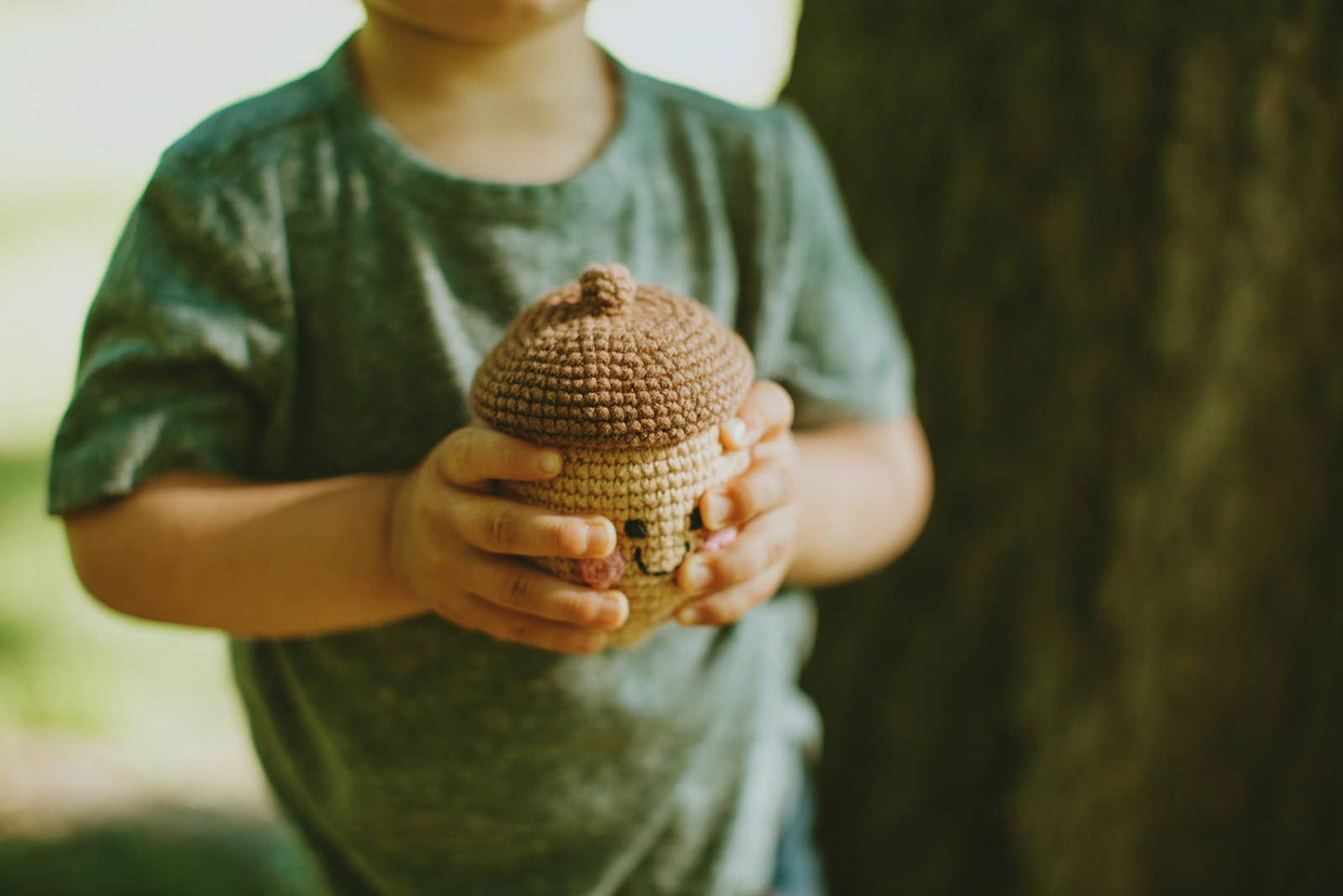 Crochet Baby Toy Friendly Acorn rattle