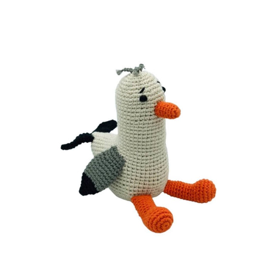 Seagull Baby Rattle Crochet Organic Handmade Fair Trade