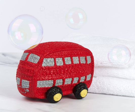 London Bus Toy, Bath Toy and Teether, Natural Rubber Red