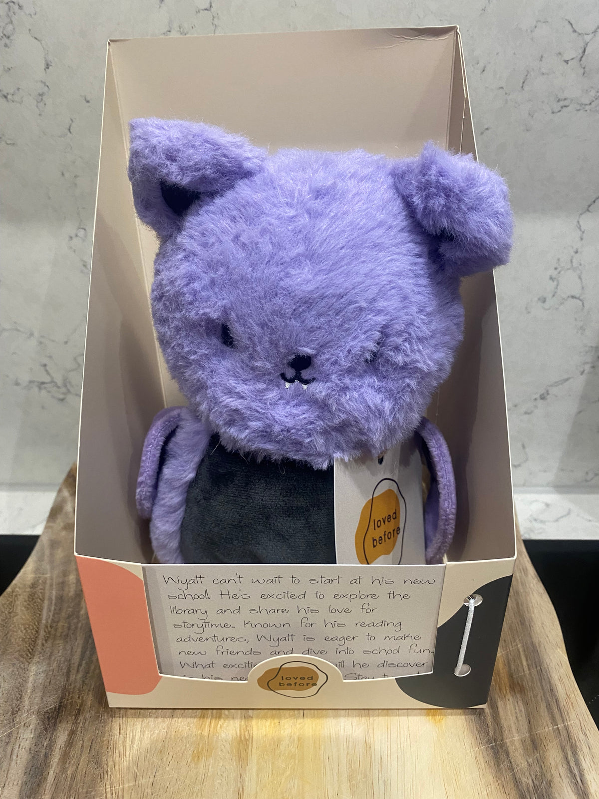 Loved Before - Purple Bat Plush - Wyatt  (Small)