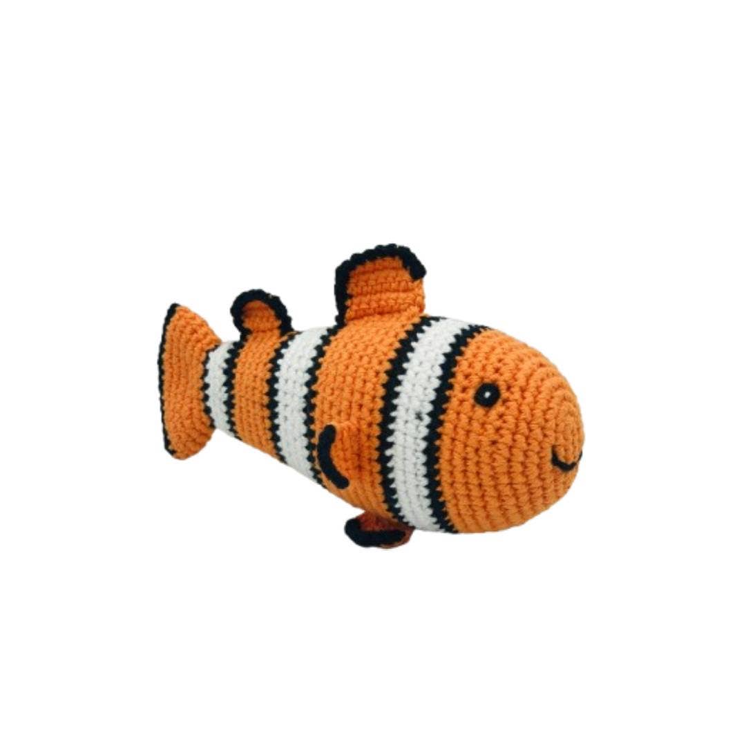 Fair Trade Crochet Clown Fish Baby Rattle Organic Cotton