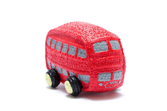 London Bus Toy, Bath Toy and Teether, Natural Rubber Red