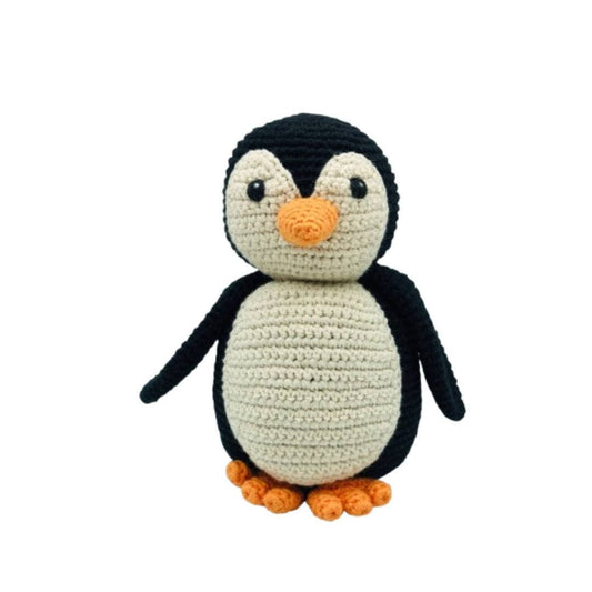Penguin Baby Rattle, Fair Trade Crochet Organic Cotton