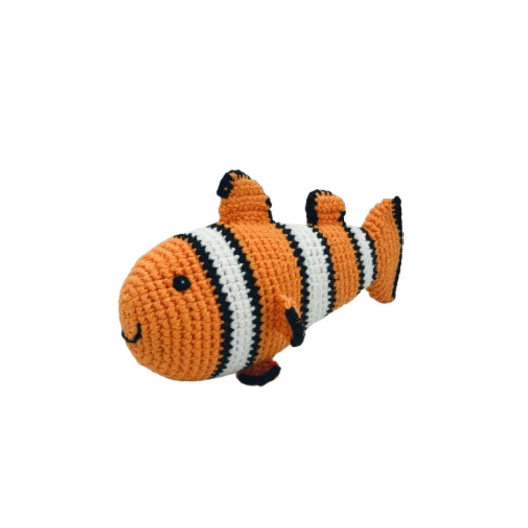 Fair Trade Crochet Clown Fish Baby Rattle Organic Cotton