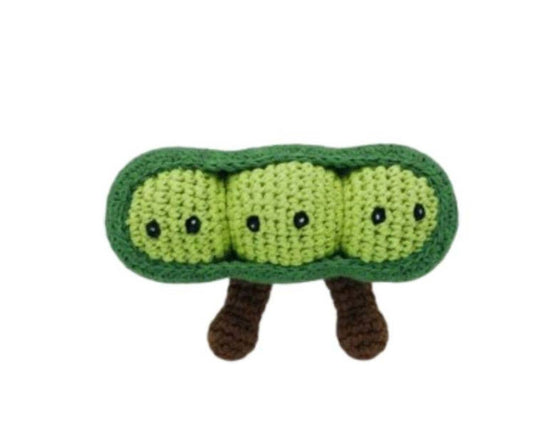 Fair Trade Crochet Pea Pod Baby Rattle Organic Cotton