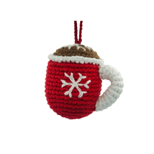 Hot Chocolate Cup Christmas Decoration Handmade Crochet
